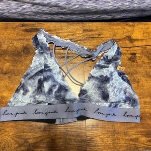 PINK Victoria's Secret Lace Bralette - blue tie-dye
